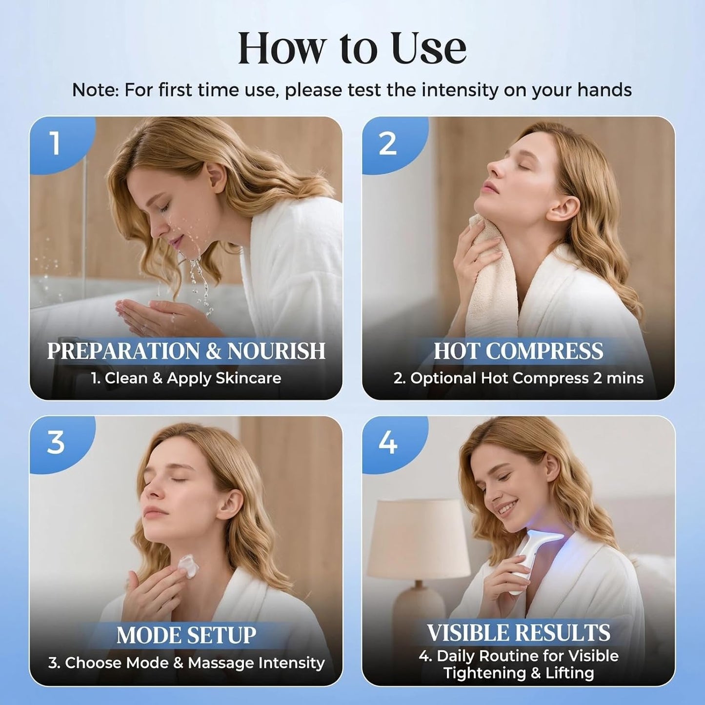 7-Color LED Red Light Therapy Face & Neck Massager - Anti-Aging Facial Sculptor with Heat, Vibration, Lifting, Firming, Timer for Visible Skin Tightening, Rechargeable At-Home Beauty Device