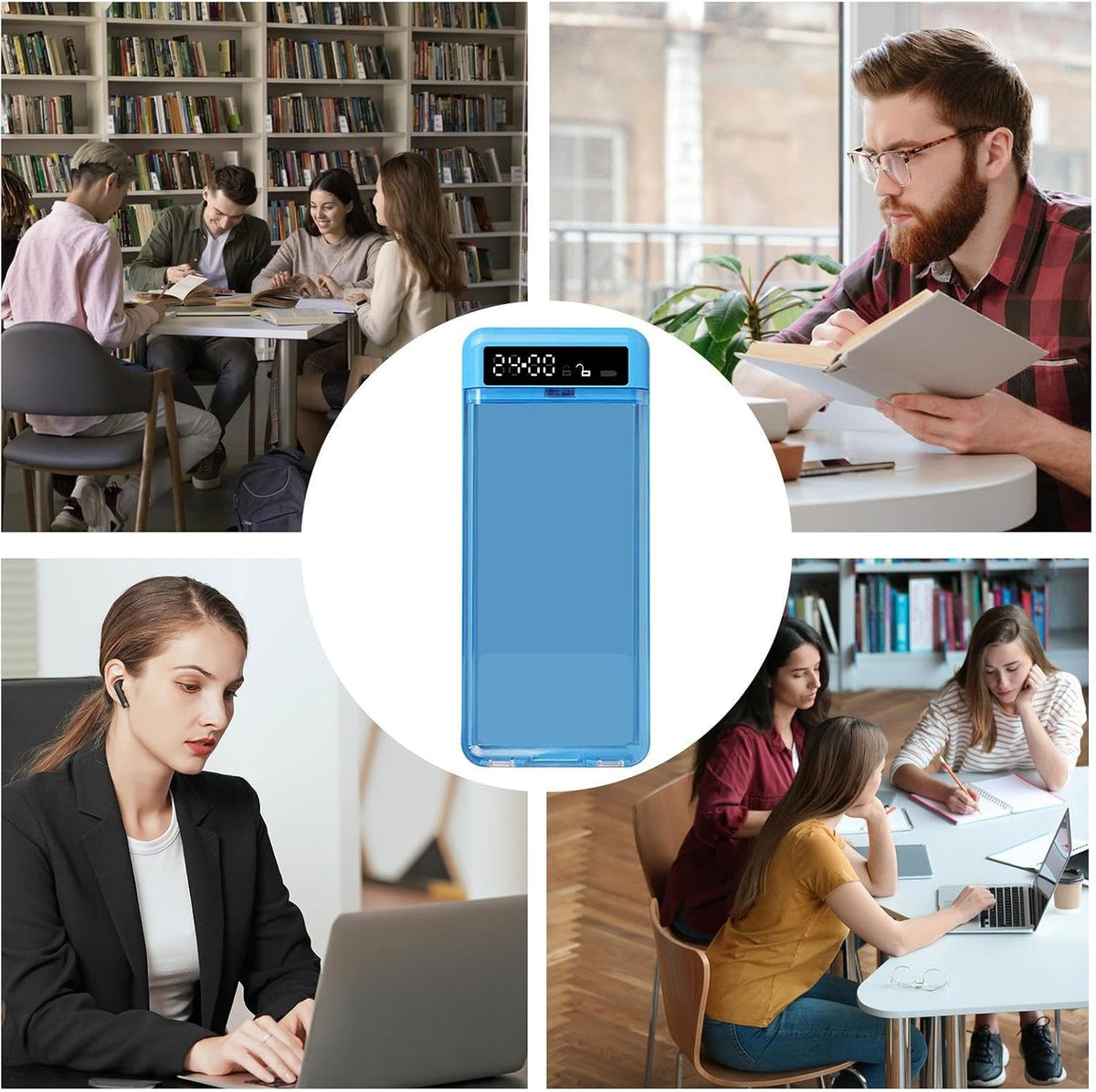 Phone Lock Box with Timer Portable Transparent Timer Lock Box