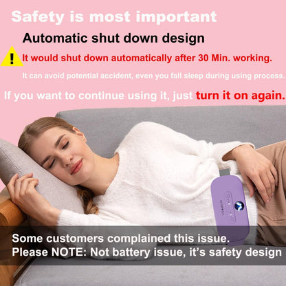 Portable Cordless Heating Pad, Electric Waist Belt Device, Fast Heating Pad with 3 Heat Levels and 3 Massage Modes, Back or Belly Heating Pad, Gift for Her, Women and Girl