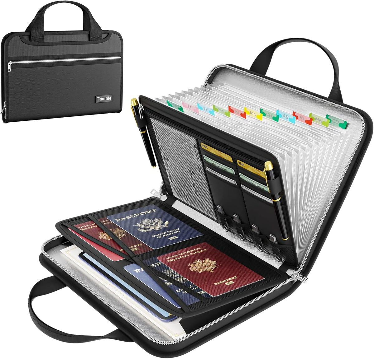 Tamfile Fireproof Accordion File Organizer, Expanding File Folder