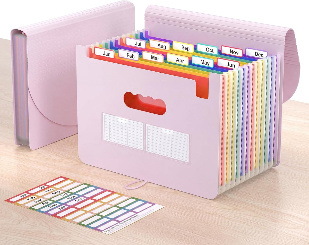 ThinkTex Accordion File Organizer, 12 - Pocket Expanding File Folders