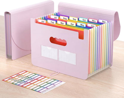 ThinkTex Accordion File Organizer, 12 - Pocket Expanding File Folders