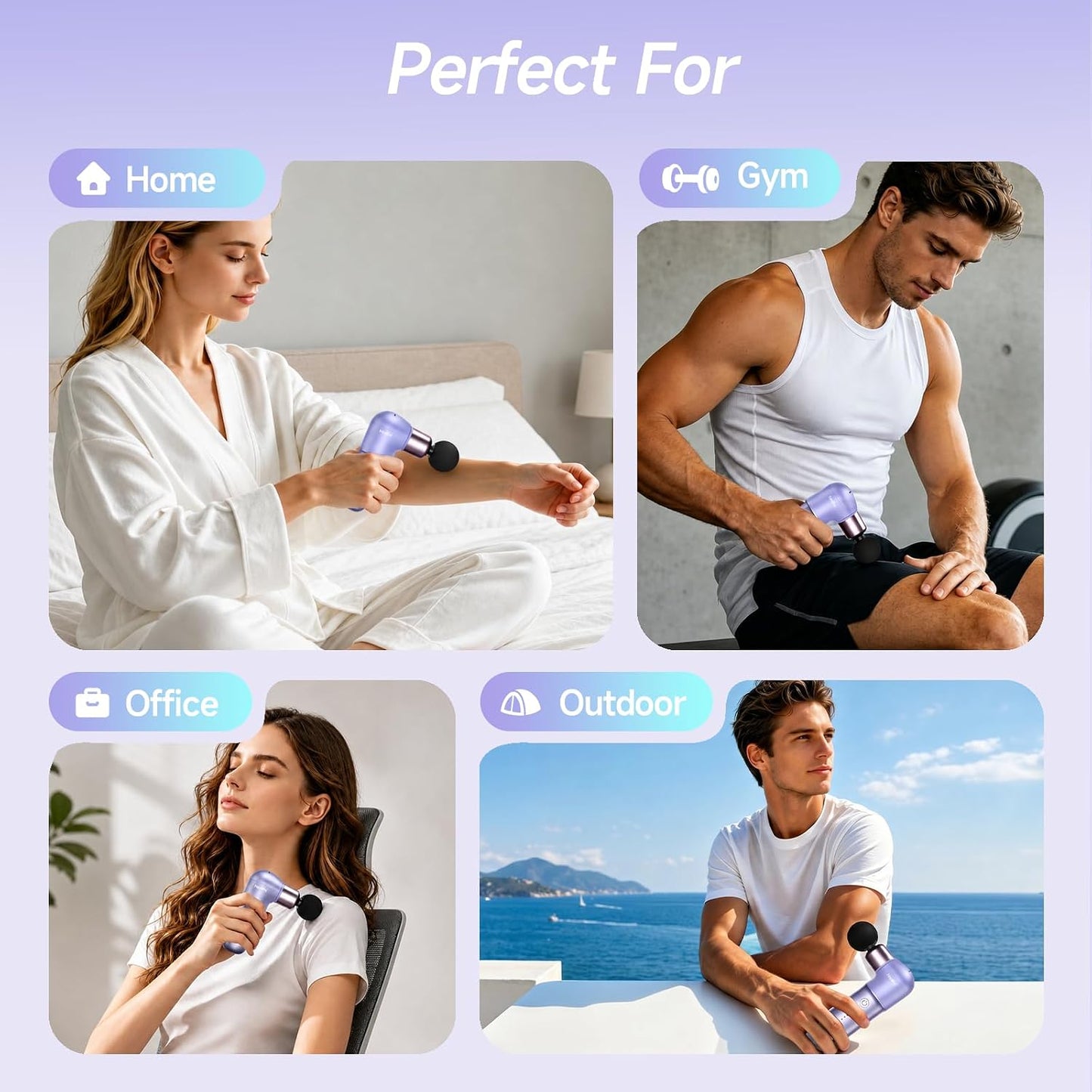 HEYCHY Super Mini Massage Gun, Deep Tissues Percussion Muscle Massager | Compact Sports Travel Massage Gun, FSA Eligible Portable Massager Gun for Her Him, Handheld Massager Gun HSA Eligible Black