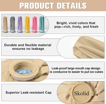 Ice Packs for Injuries Reusable, 6" 9" 11" Leakproof Ice Bags, Thickened Cold Pack Hot Therapy for Pain Relief, Swelling, Knee, Shoulder, Post-Surgery (3, Gray, 6"/9"/11")