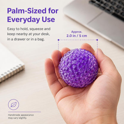 Handmade Stress Relief Balls for Adults, Soft Squeeze Fidget Toy with Rustling Sound, Portable Sensory Desk Toy for Office and Home (1 Blue)