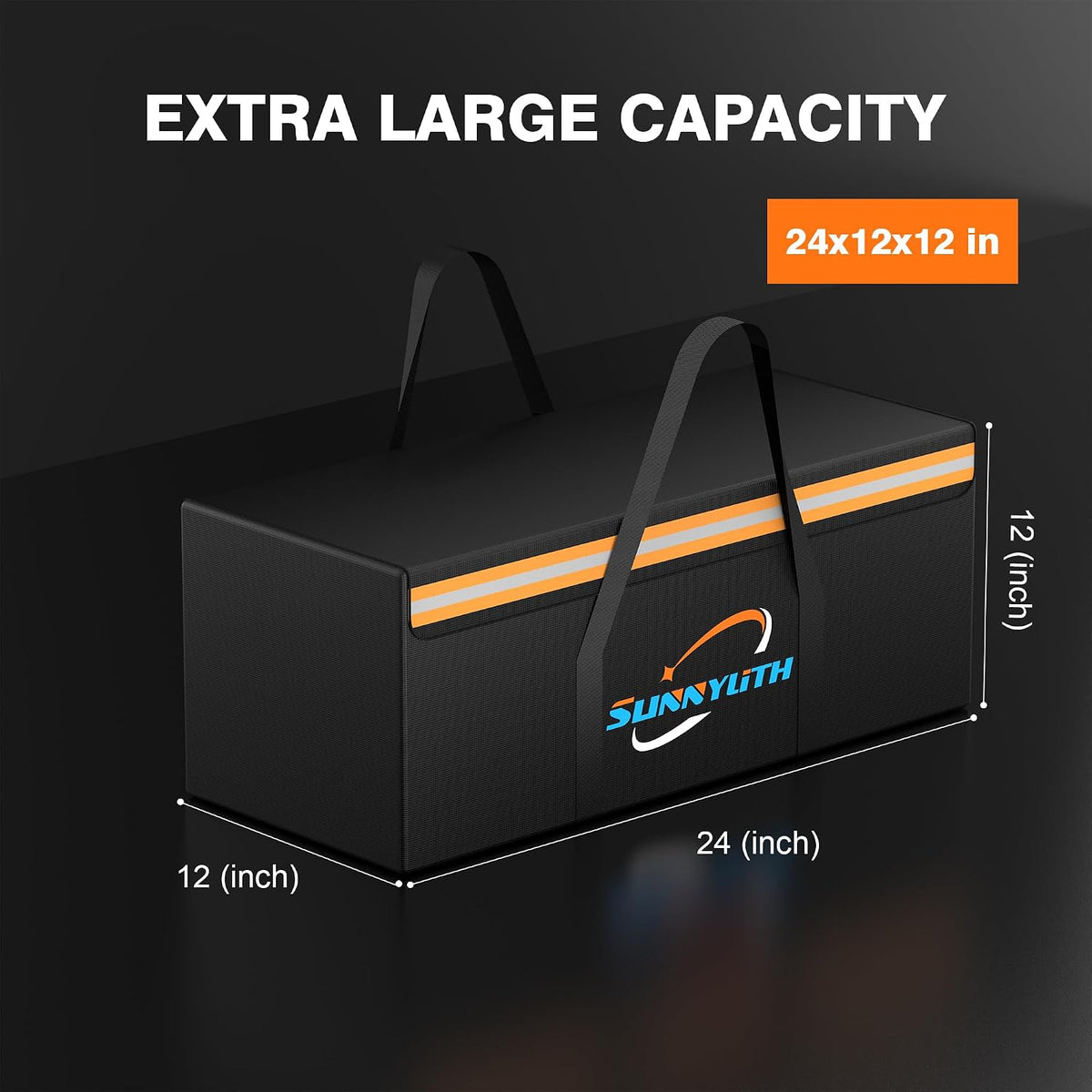 Large Fireproof Document Bags, 24x12x12" Waterproof Storage Firesafe Bag, Large Capacity Waterproof Photo Storage Box with Reflective Strip for Valuables & Passport, Silicone Coating & Zipper Closure