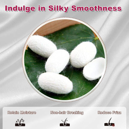 4Pcs Mulberry Silk Scrunchies Set, Silk Hair Ties Elastic for Women, Skinny Scrunchies Reduces Breakage for All Hair Types