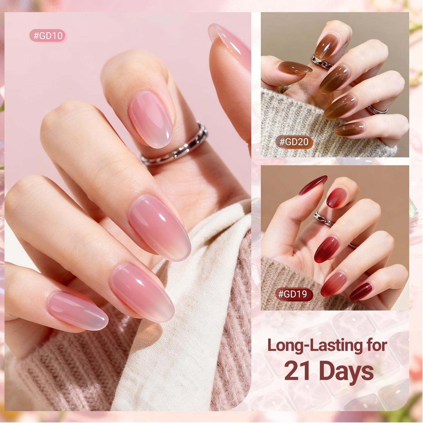 JODSONE Gel Nail Polish Kit with U V Light 32 Colors Gel Polish Nail + 4 Functional Adhesive Bottles Kit Soak Off Manicure Tools Gifts for Women