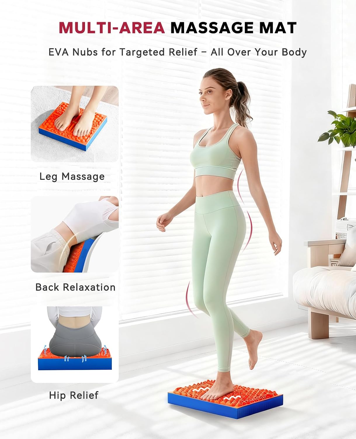 HAPBEAR Exercise Balance Pad - 15"x12" Non-Slip Textured Bottom Stability Training Mat - 2.25" Thick Soft Cushioned Foam for Physical Therapy, Core Training & Home Workouts