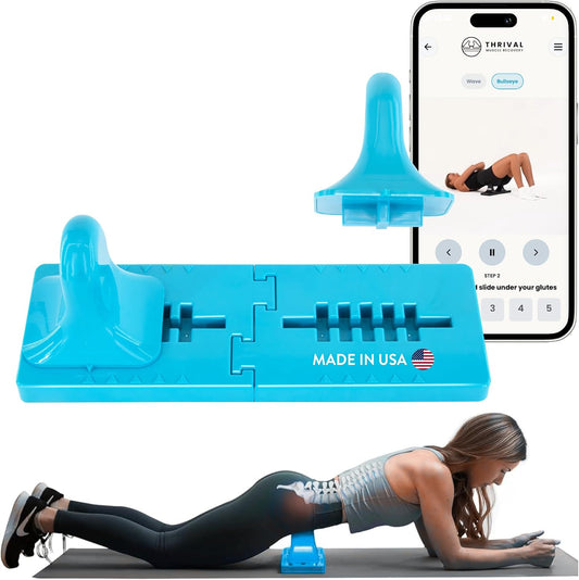 Thrival Arch Back Stretcher - Psoas Muscle Release Tool App for Hip Flexor, Back, Glute, Iliacus, and Neck - Spine Decompressor, Trigger Point, and Myofascial Release – Carbon Black