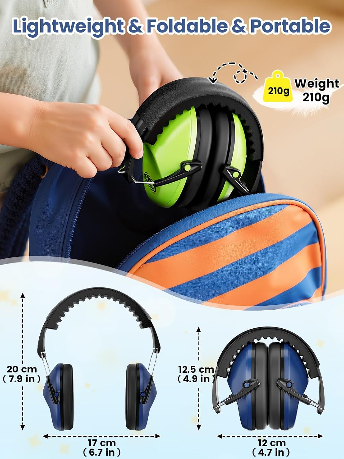 Dr.meter Ear Muffs for Noise Reduction: 27.4SNR Noise Cancelling Headphones for Kids Adults, EM100 Adjustable Hearing Protection Earmuffs for Monster Jam, Autism Sensory, Concerts, Fireworks- 3PACK