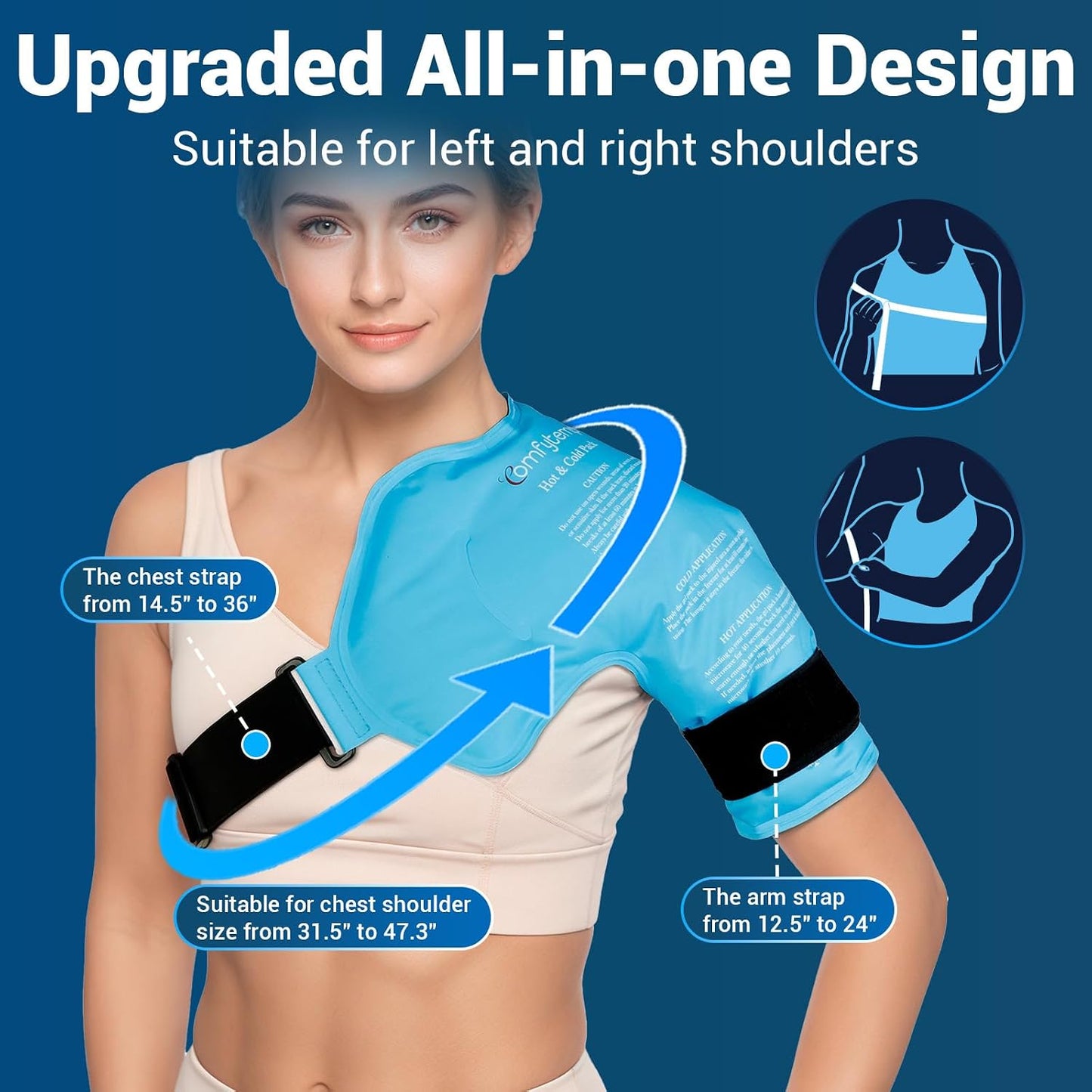 Comfytemp Shoulder Ice Pack Rotator Cuff Cold Therapy Wrap, FSA Eligible HSA, Gel Packs for Injuries Reusable Hot Cold Compress Shoulder Brace for Pain Relief, Men Women Recovery Item (Large/X-Large)