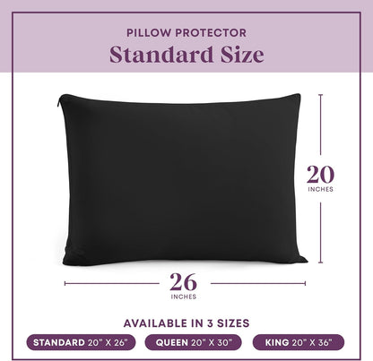 CirclesHome Pillow Protectors 4 Pack Standard Zippered - 100% Cotton Breathable Pillowcases - Protects Pillows from Dirt, Dust and Debri (Standard - Set of 4 - 20x26)