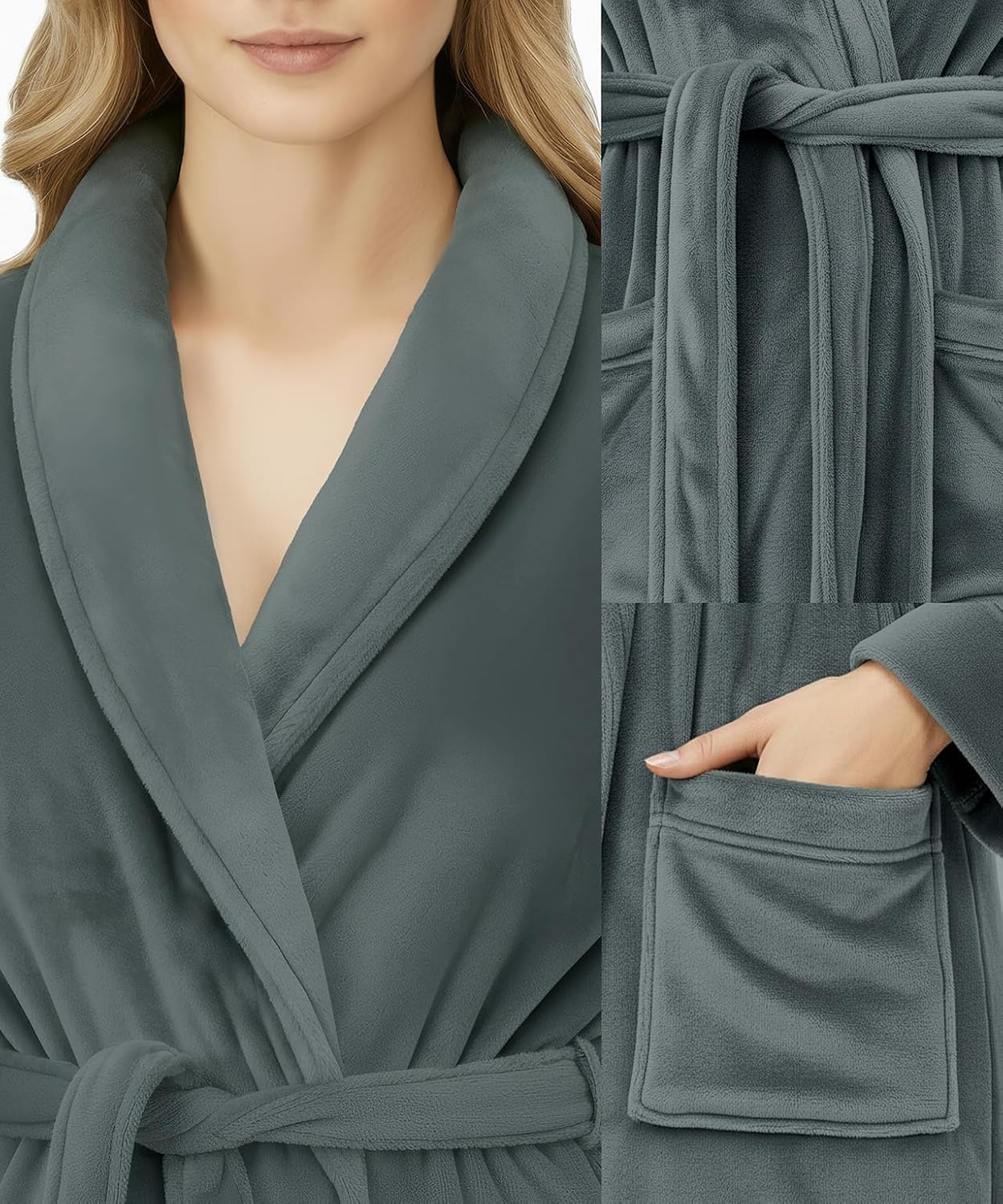 Premium Ultra Soft Robes for Women Plush Fleece Long Bathrobe