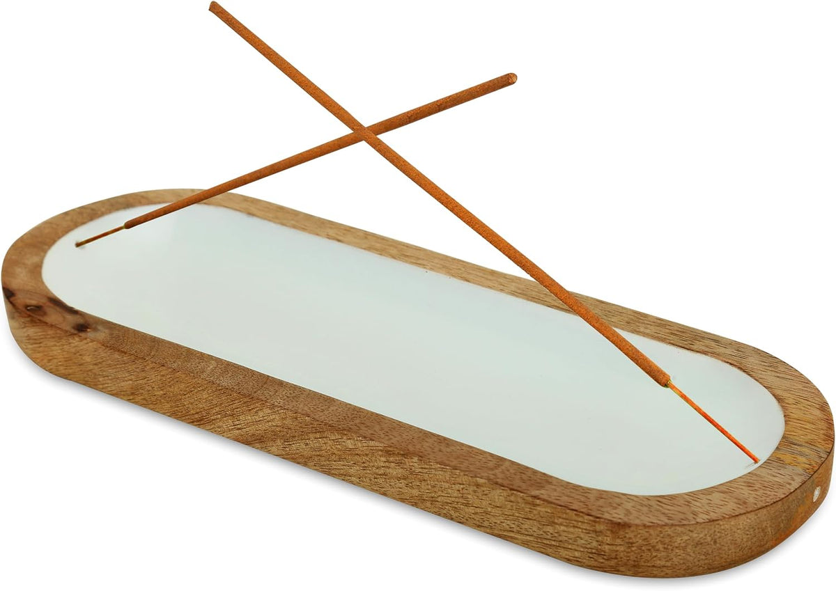 Incense Holder-Incense Burner/Ash Catcher-Handmade Wooden Insence Tray Home Decor 11x4x1.2 Inches