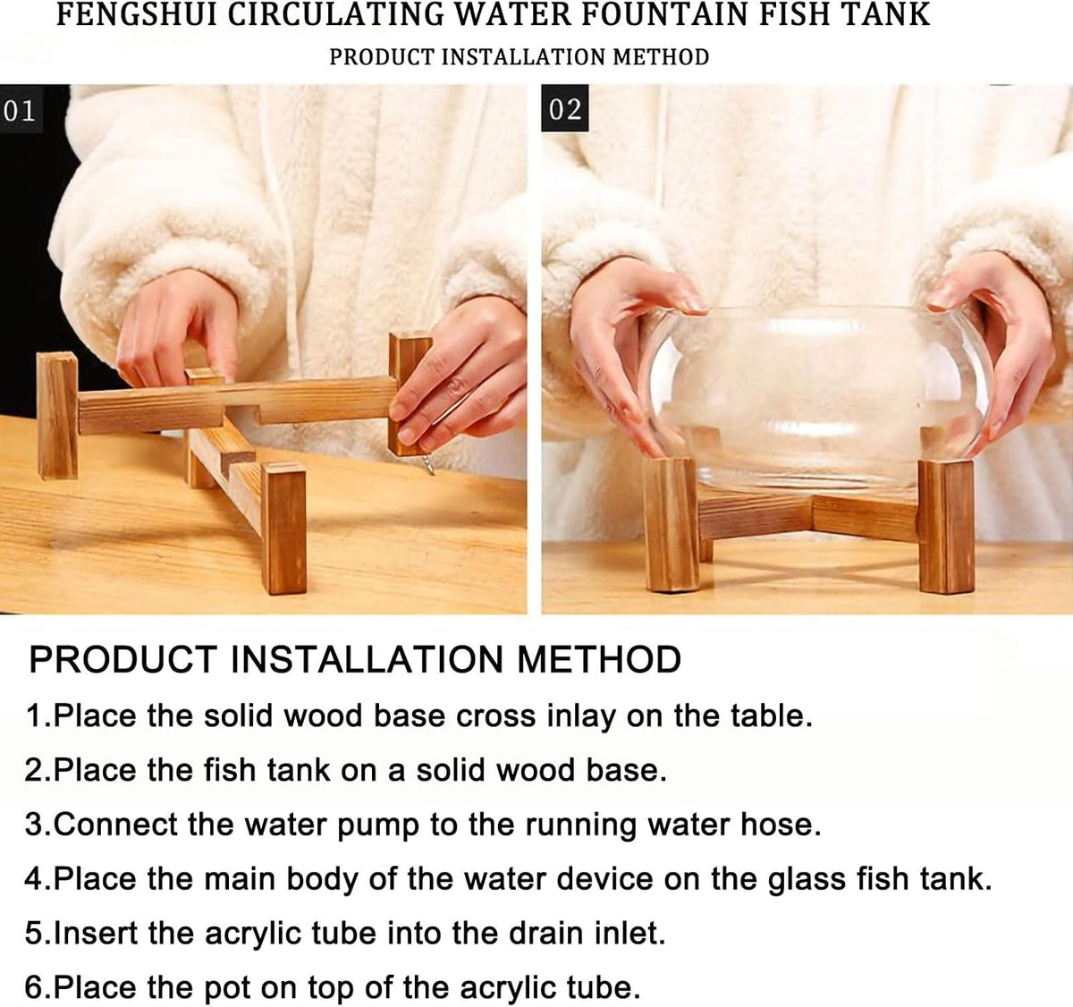 Small Tabletop Water Fountain, Tabletop Fountain Indoor Waterfall Fish Tank