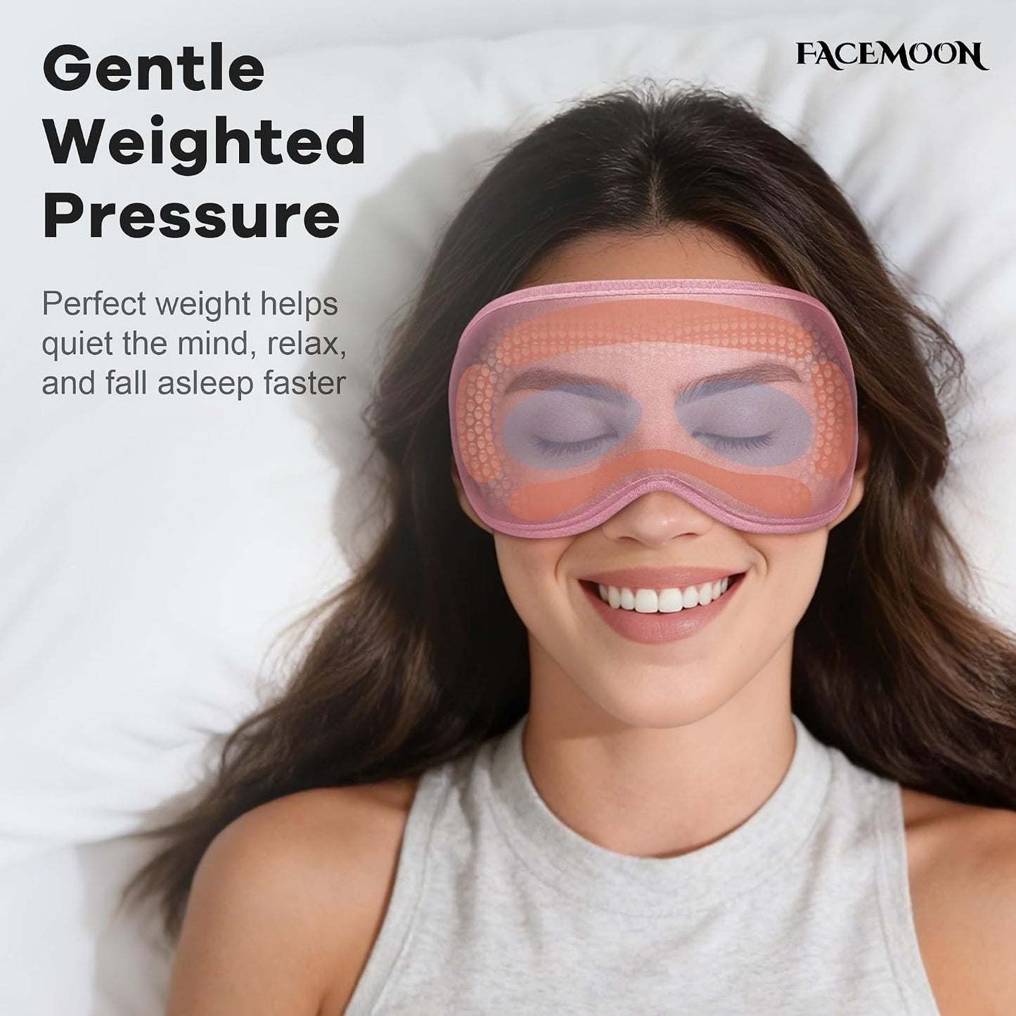 Weighted Eye Mask for Sleeping 2 Pack: Gentle Pressure Blackout Sleep Mask with 3D Contoured Cups, Zero Eye Pressure Sleep Mask for Lash Extensions, Memory Foam Travel Mask, Black Pink