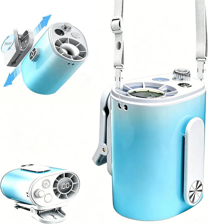 Portable Waist Fan, Clip on Neck Fan 5200mAh Rechargeable Hands-Free