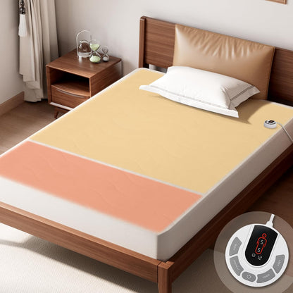 GOTCOZY Heated Mattress Pad Mini Twin Size-Heated Pad for Bed Warmer(White)