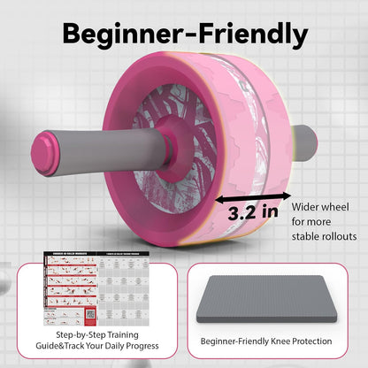 VINSGUIR Ab Roller Wheel, Abs & Core Workout Equipment for Home Gym with Knee Pad Accessories, Abdominal Wheel for Full-body Strength Training