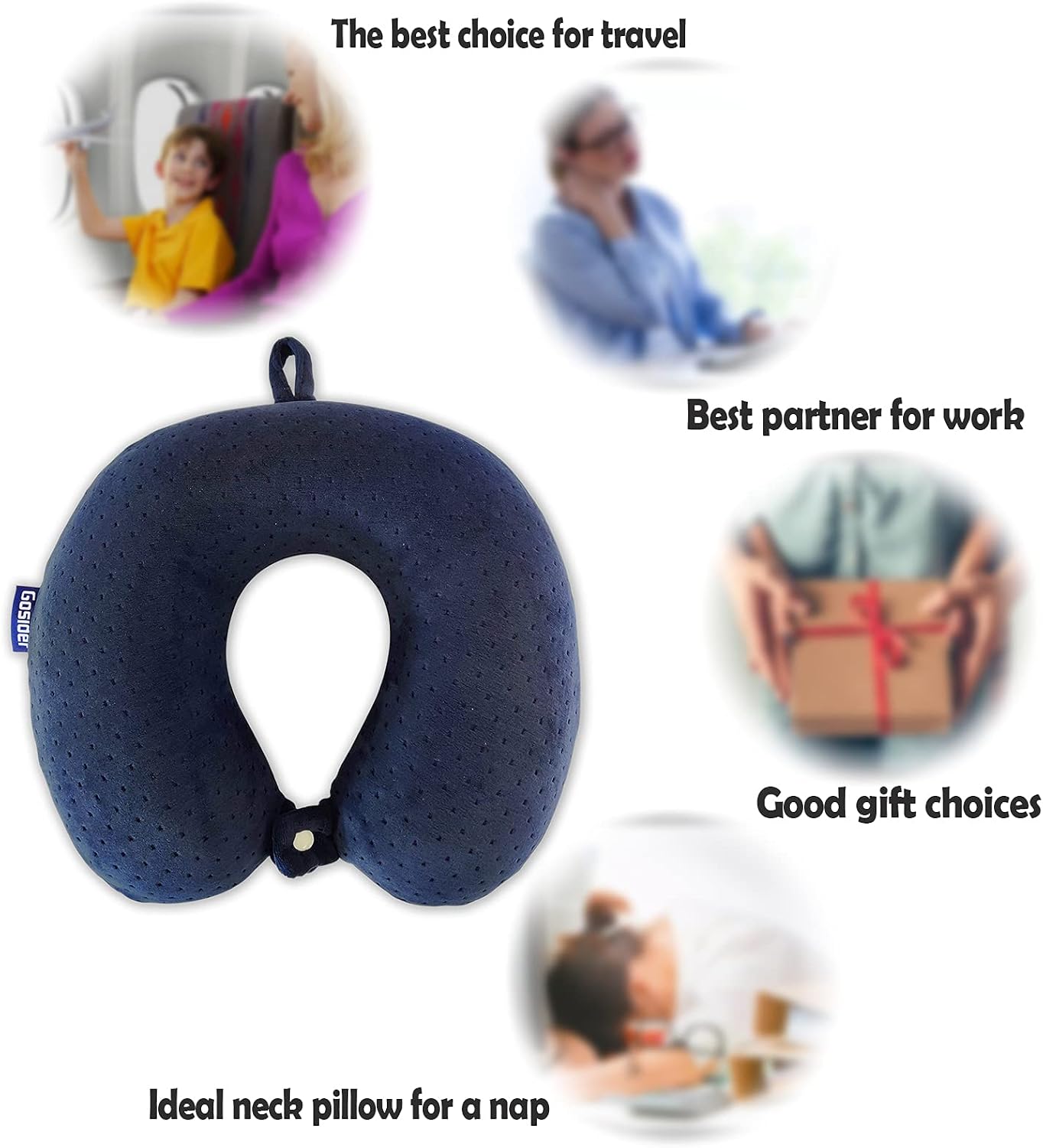 Neck Pillows for Sleeping Travel Pink Travel Pillow Comfortable U Shape Memory Foam Pillows Neck and Head Support Portable Travel Neck Pillow Suitable for Planes, Trains, Self-Driving Cars