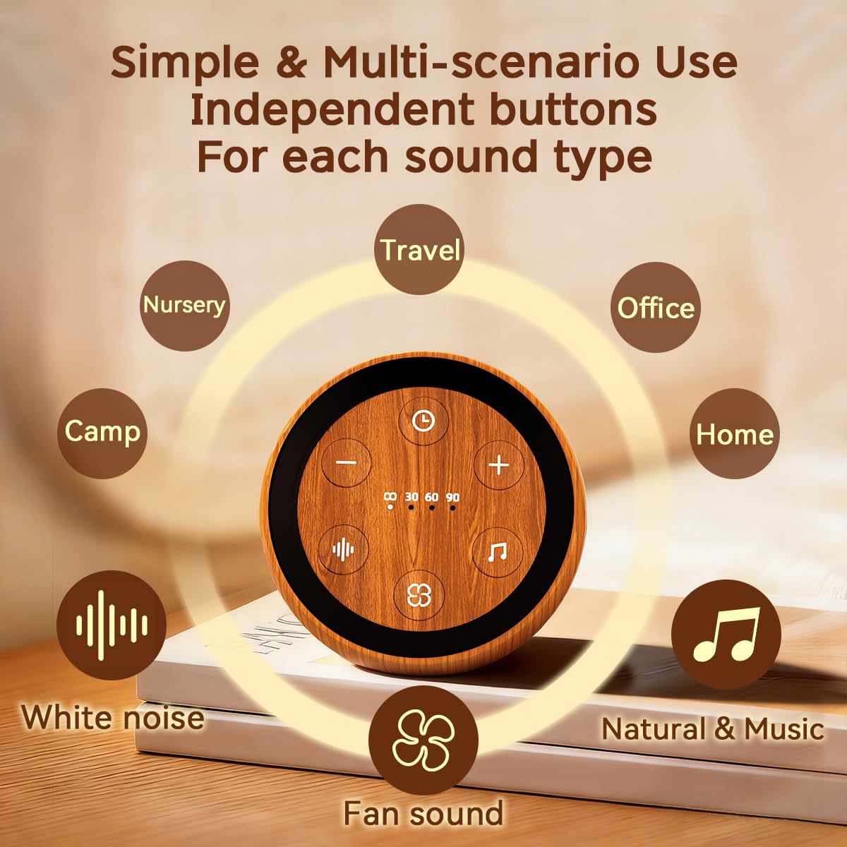 Sound Machine Baby Patter for Sleeping Cute White Noise Machine for Baby Kids Adults with 32 Soothing Sounds 32 Volume Levels Brown Noise Machine with 4 Timer Memory Funtion for Travel Office Privacy