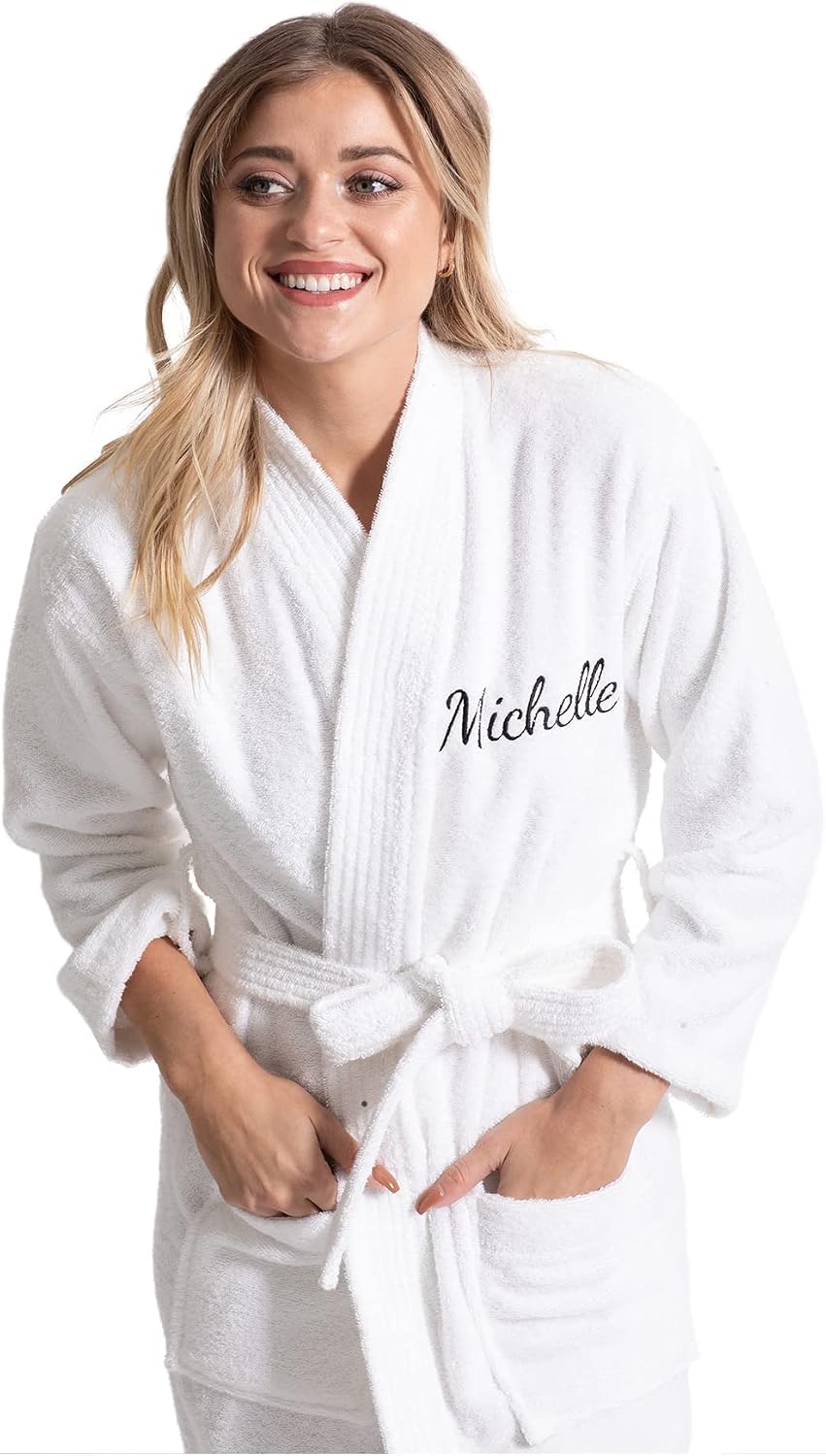 Turkuoise Soft & Absorbent Towel Robe, 100% Cotton Turkish Terry Cloth Kimono Bathrobes for Women