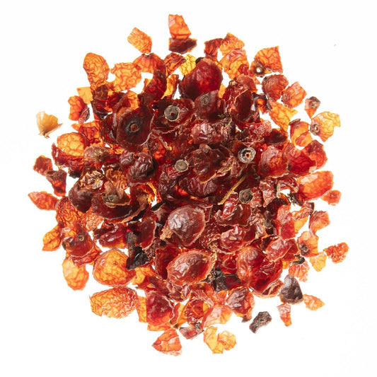 Rose Hips Seedless Cut & Sifted, by Herb Co, Rosa Canina, From Chile, Kosher, for Herbal Tea Blends & Potpourri, 1 lb