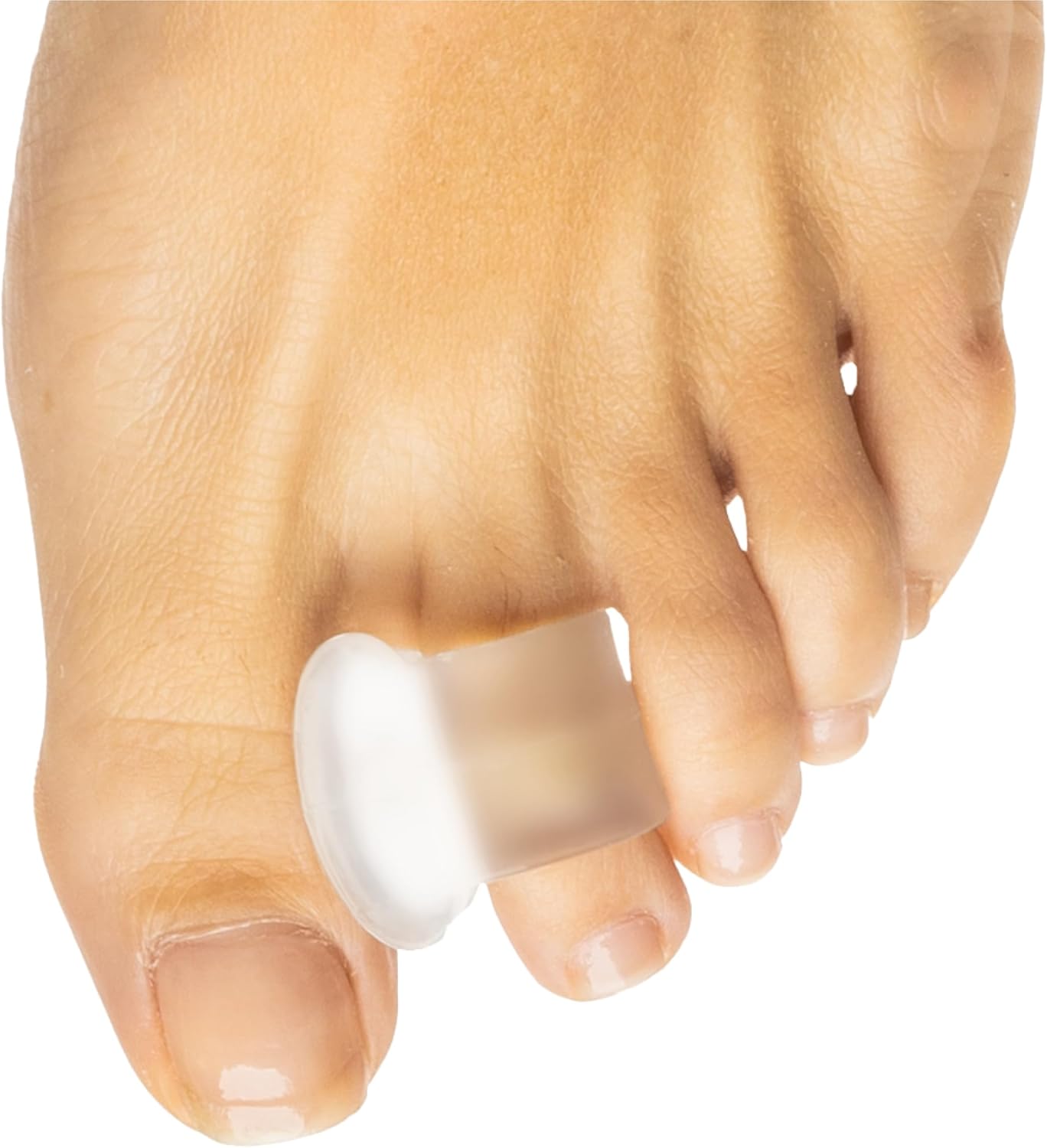 ZenToes Gel Toe Separators for Overlapping Toes, Bunions, Big Toe Alignment, Corrector and Spacer - 4 Pack (White)