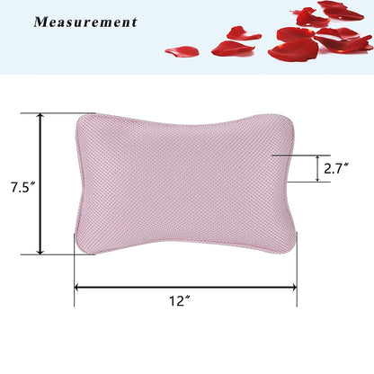 Bathtub Pillow, Non Slip, Breathable Soft, Comfortable Head Neck Support, Machine Washable, 2 Large Suction Cups (White)