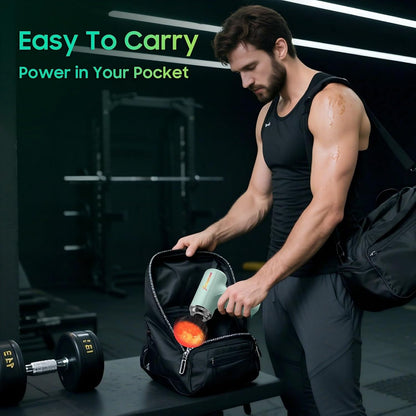 Massage Gun with Heat – Amazing Power! Deep Tissue Percussion Massager, Handheld Mini Muscle Gun, 5 Massage Heads, Quiet & Portable