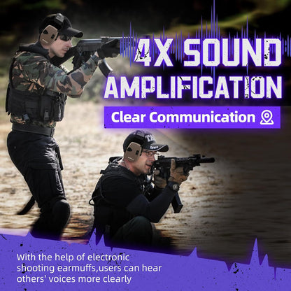 ZOHAN Electronic Shooting Earmuffs Built in Ambient Sound Amplifier, Hearing Protection for Shooters, NRR 23dB Noise Reduction, Ideal Gun Range Ear Protection Headphones for Hunting-Black&Purple