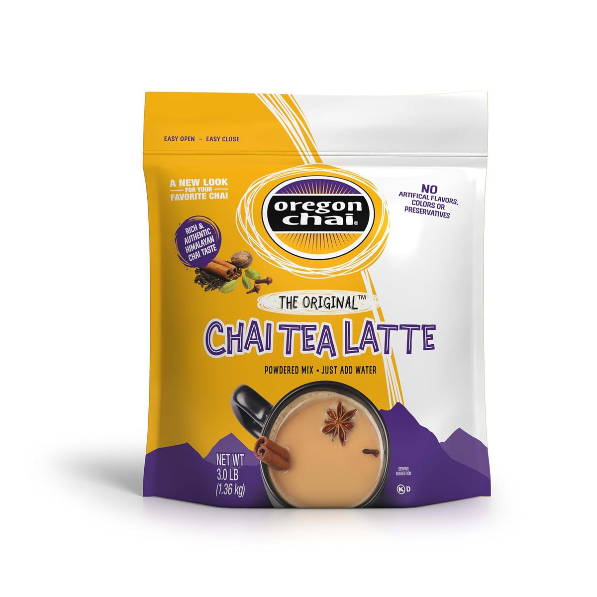 Oregon Chai Original Dry Chai Latte Mix, 8 Count (Pack of 6)