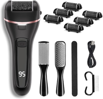Wea&Hea Electric Callus Remover for Feet with Rechargeable Waterproof 17 in 1 Professional Pedicure Kit with 3 Roller Heads 2 Speed,Foot File, Foot Care Tools Perfect for Dead Hard Cracked Dry Skin