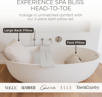 BADESOFA® Luxury Bath Pillow M in Ivory, Quick-Drying Bath Back Pillow
