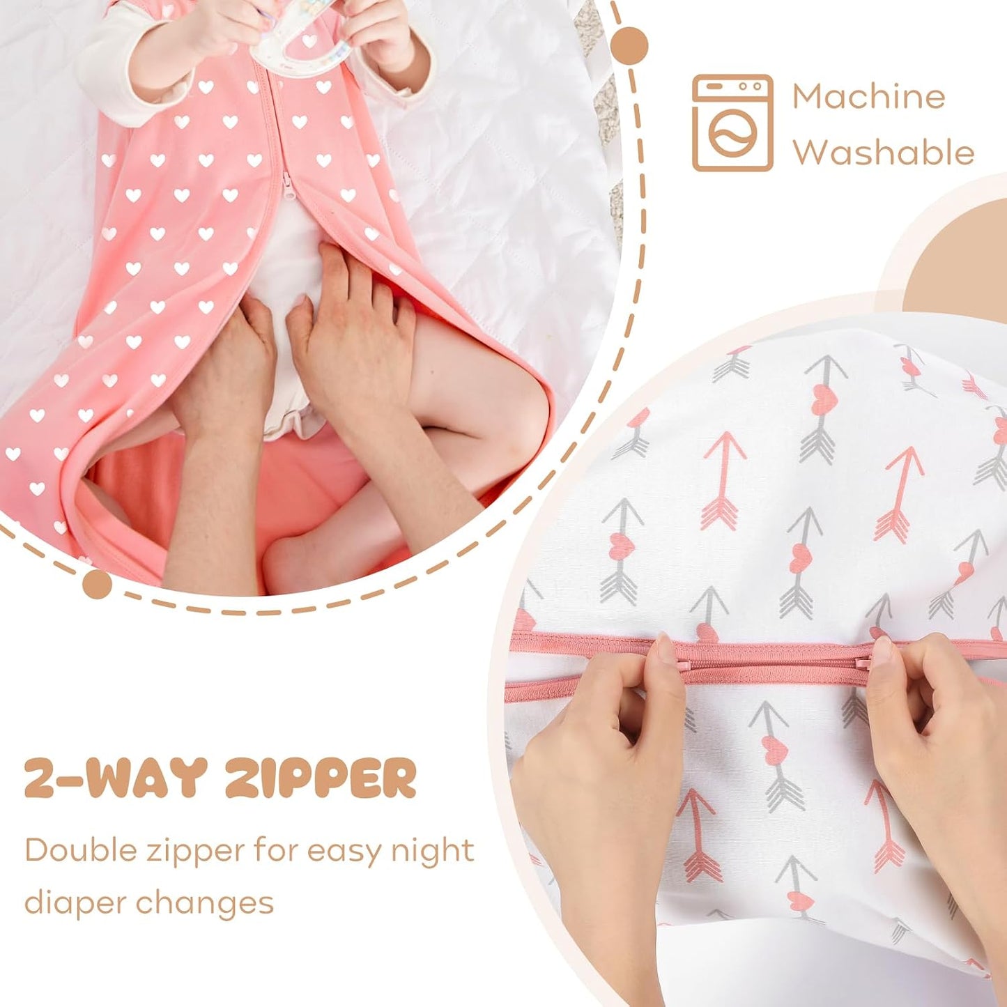 Yoofoss Baby Sleep Sack Baby Wearable Blanket 100% Cotton 2-Way Zipper Toddler Sleeping Sack