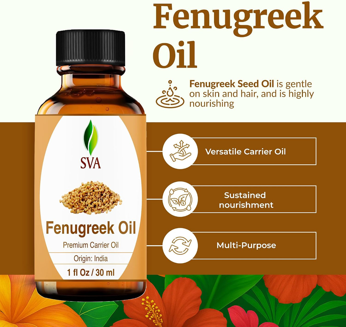 SVA Lavender Essential Oil 4 Fl Oz – for Diffuser, Skin & Hair Care – Ideal for Massage & DIY Blends – with Dropper