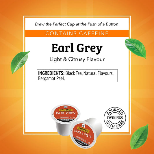 Twinings Earl Grey Black Tea K-Cup Pods for Keurig, 24 Count (Pack of 1), Flavoured with Citrus and Bergamot, Caffeinated, Enjoy Hot or Iced