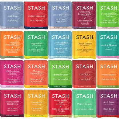 STASH Premium Tea Sampler Assortment Gift Box | 56 count | Prime Tea Variety - Earl Grey, Black, Fruit, Citrus, Green, Herbal, Raspberry and more