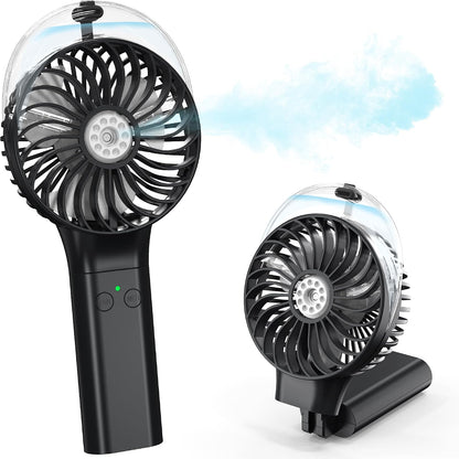 Portable Handheld Misting Fan, Nano-Mist Humidifier for Skincare & Makeup, 180° Foldable Desk Fan, Rechargeable Water Spray Fan for Disney Beach Cruise Essentials, Summer Gifts for Women Man Girls