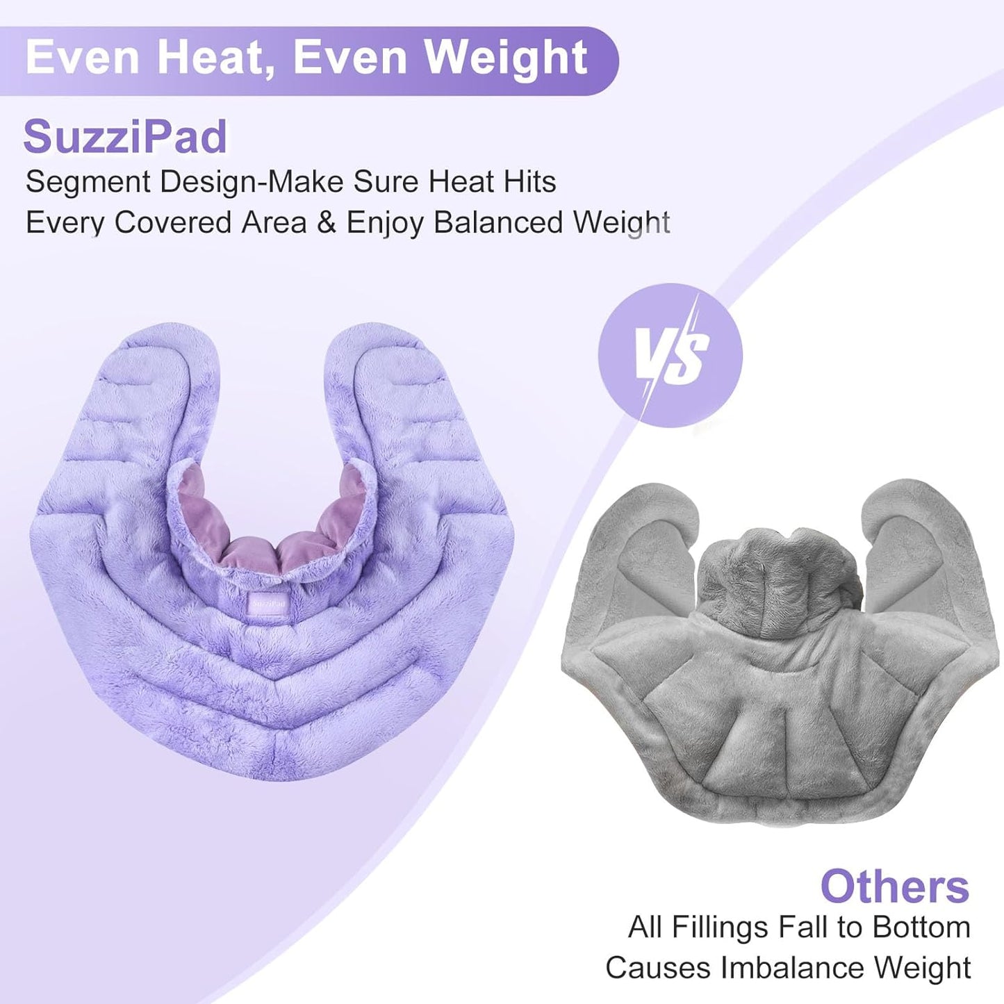 SuzziPad Microwave Heating Pad for Neck and Shoulders, Microwavable Heated Neck Wrap Warmer with Moist Heat, Herbal Lavender Aromatherapy, Hot & Cold Compress, Ideal for Mother's Day