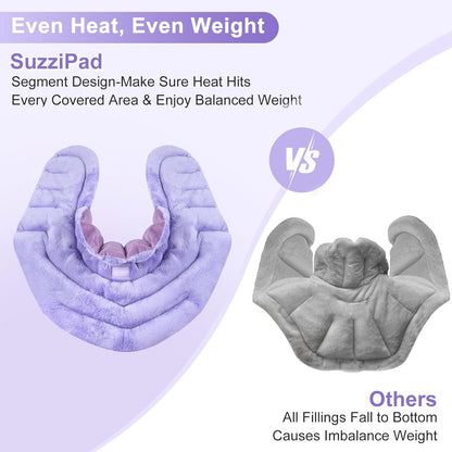 SuzziPad Microwave Heating Pad for Neck and Shoulders, Microwavable Heated Neck Wrap Warmer with Moist Heat, Herbal Lavender Aromatherapy, Hot & Cold Compress, Ideal for Mother's Day
