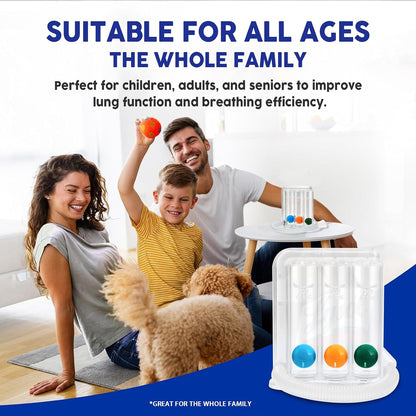 Breathing Exercise Device for Lungs, Deep Breathing Trainer with Flow, Design for Gentle Breathing Training & Recovery Support, Easy to Clean