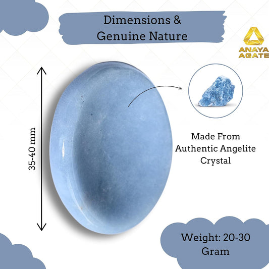 Anaya Agate Labradorite Worry Stone 35-40mm – Healing Thumb Crystal for Anxiety & Stress Relief – Palm Meditation Stone with Velvet Pouch Christmas Gift for Men & Women - Colors A