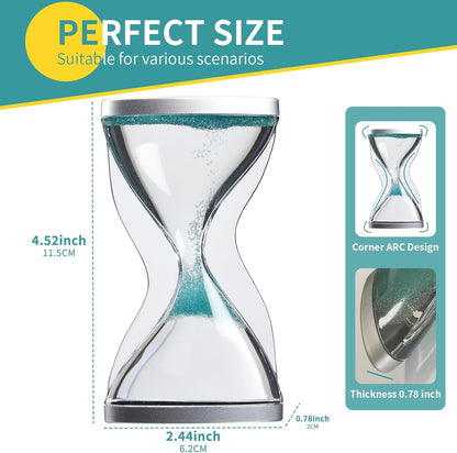 Upward Sand Timer Hourglass, 10 Minutes Sandglass Timer Sand Clock for Kids Games Classroom Kitchen Home Office Decoration, L69 x B29 x H153 mm (Green)
