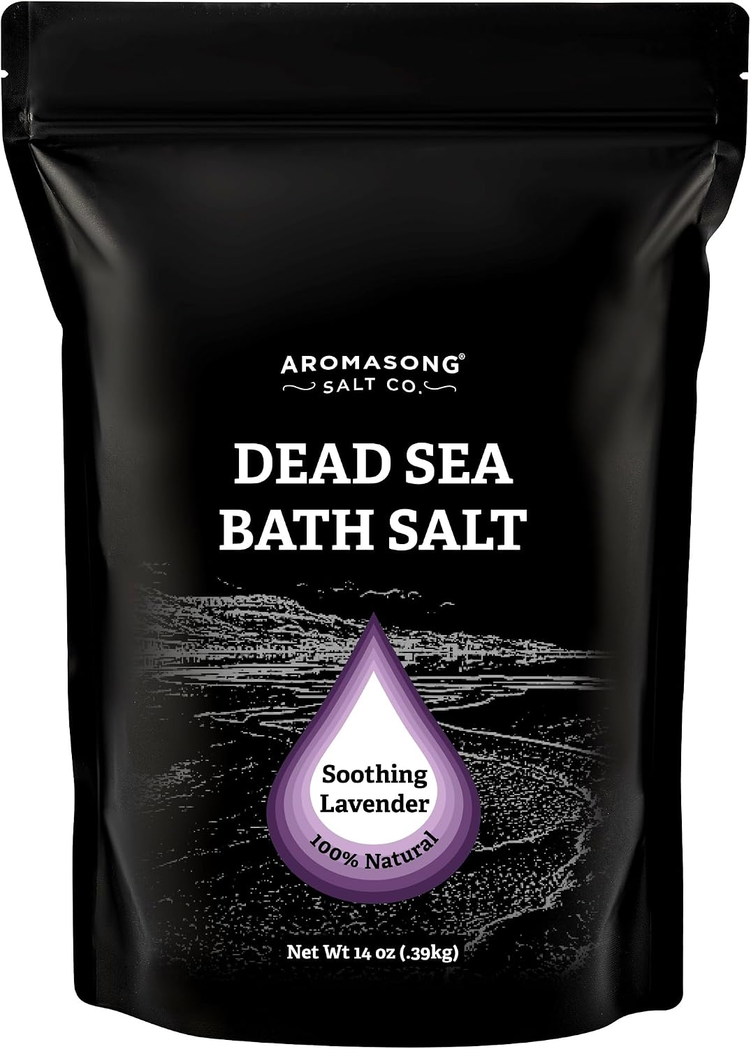 Aromasong Dead Sea Salt Bath Soak 14 OZ Pack – 100% Natural Dead Sea Salts for Soaking, Relaxation, and Detoxification of Skin, Dead Sea Salts for Bath to Rejuvenate and Refresh- Resealable Pack