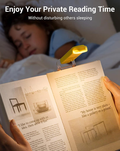 DEWENWILS USB Rechargeable Book Light for Reading in Bed, LED Book Reading Lights with Clip, Perfect for Bookworms, Kids, Warm White, Brightness Adjustable (Blue)