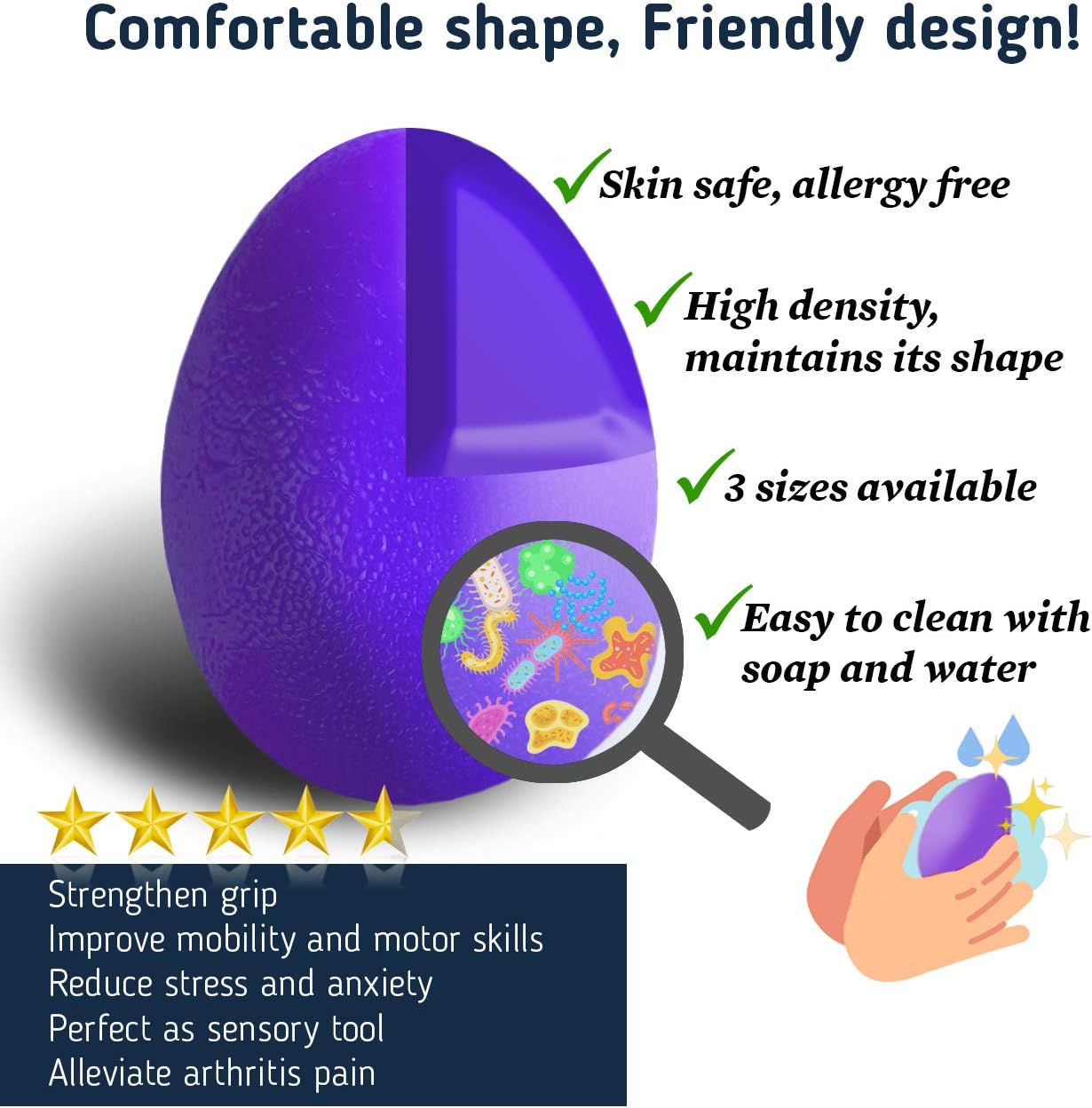 The Friendly Swede Stress Balls for Adults, Different Resistance Levels