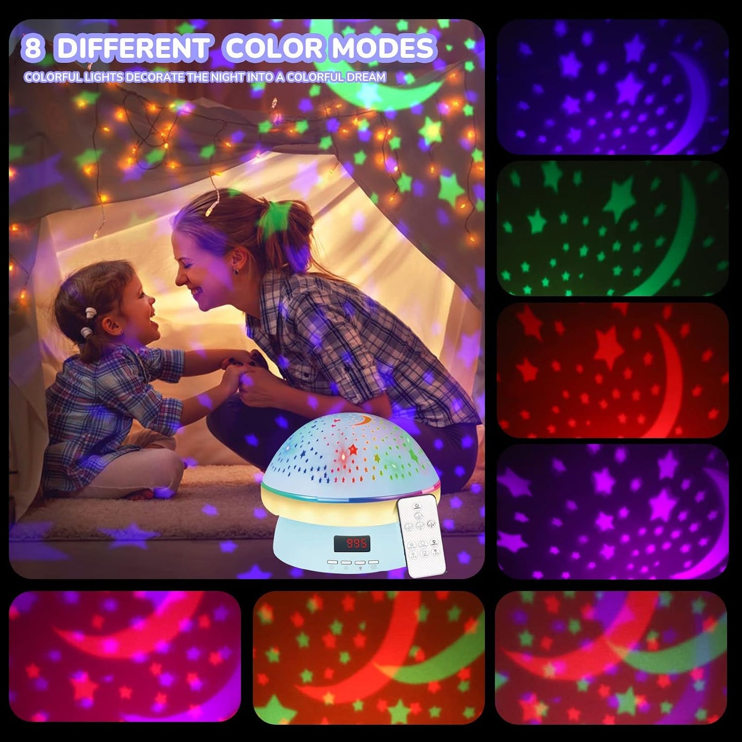 MINGKIDS Toys for 3-8 Year Old Girls Boys,Star Night Light Projector with Hard Projection Cover, Timer&Rotation,2-9 Year Olds Kids Chritsmas Birthday Gifts