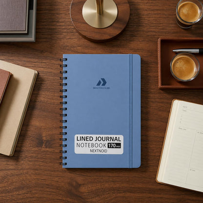 Nextnoid Lined Spiral Notebook Journal For Women & Men - A5(5.8" x 8.3") 170 Pages, Hardcover Notebooks for Work & Note Taking, College Ruled Journals for Writing - Grey